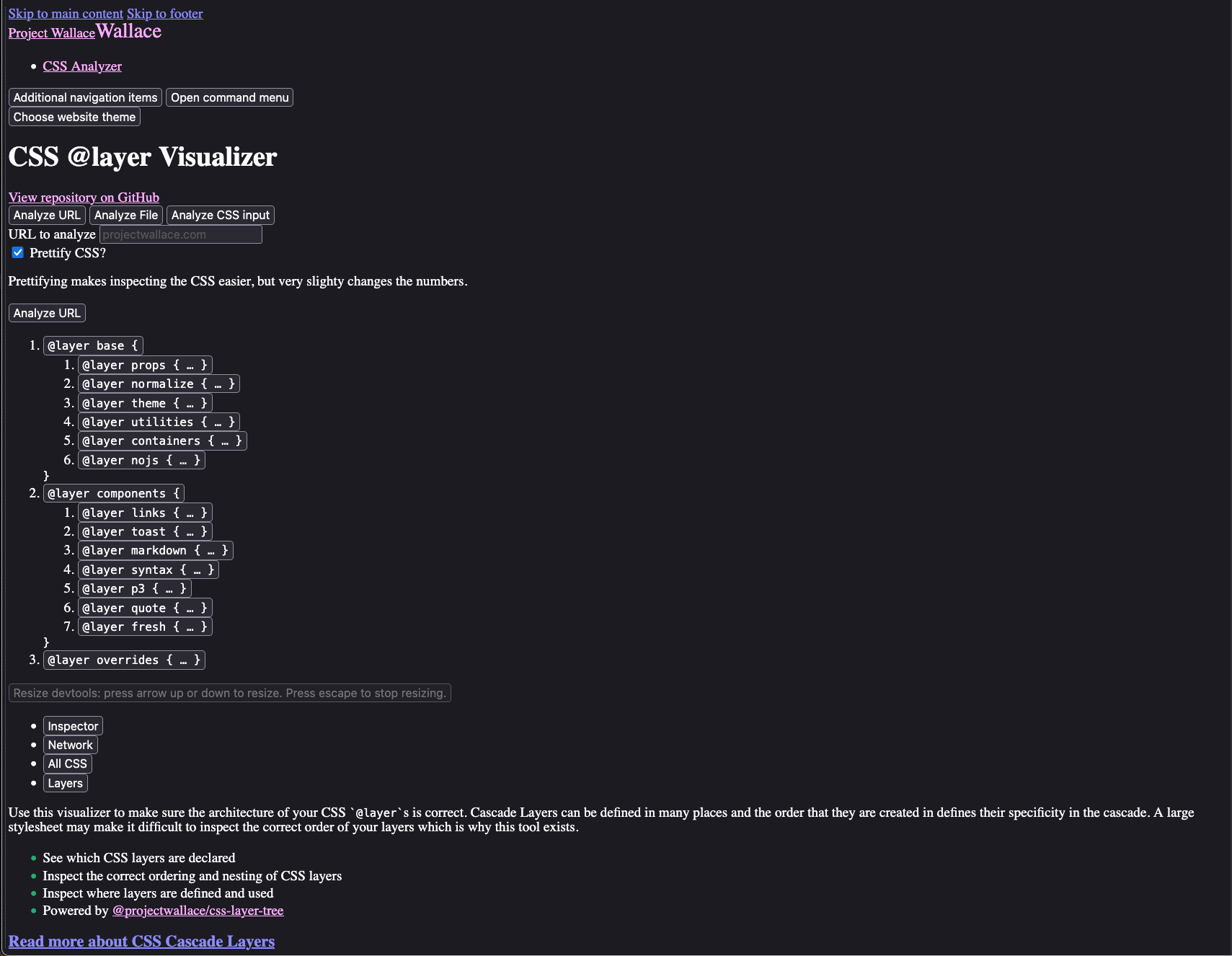 This very website shown without a theme. It shows the bare text elements with no styling applied at all.